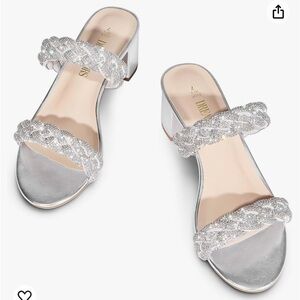 Dream Pairs - Silver Sparkle Block Heels